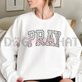 PRAY Minimalist Christian Graphic Sweatshirt - Faith Inspired Inspirational Cotton Blend Unisex Pullover