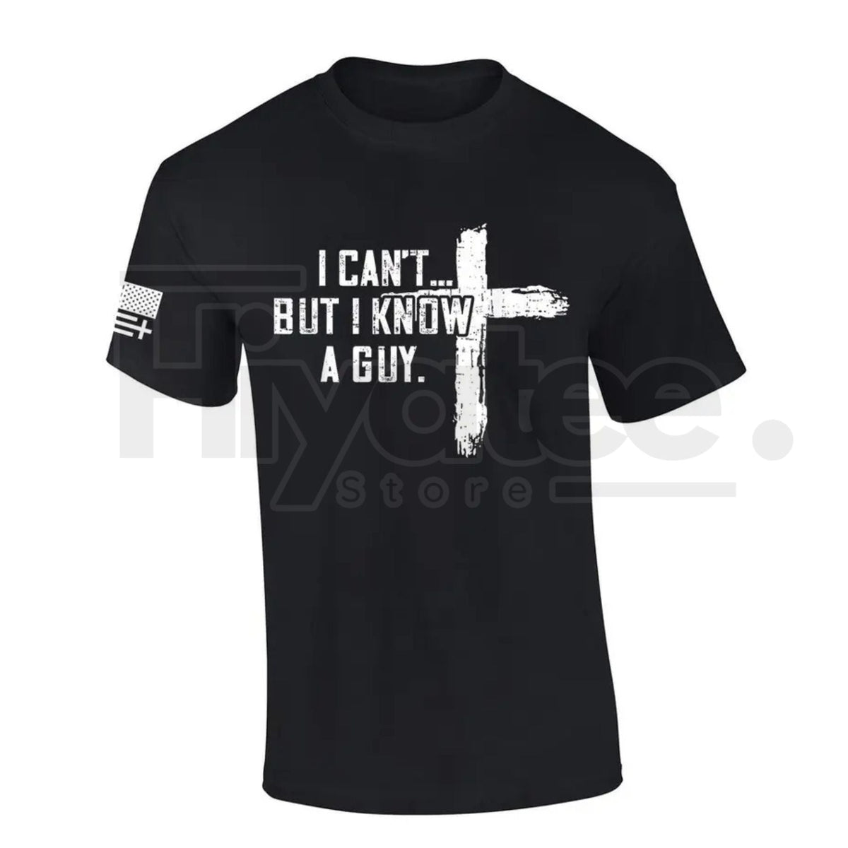 Mens Christian Tshirt I Can't But I Know A Guy Cross Short Sleeve T-shirt Fabric Menswear