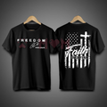 Freedom "Faith Over Fear" T-Shirt – We Wear Red On October, Patriotic American Flag Tee, Gift for Men & Women