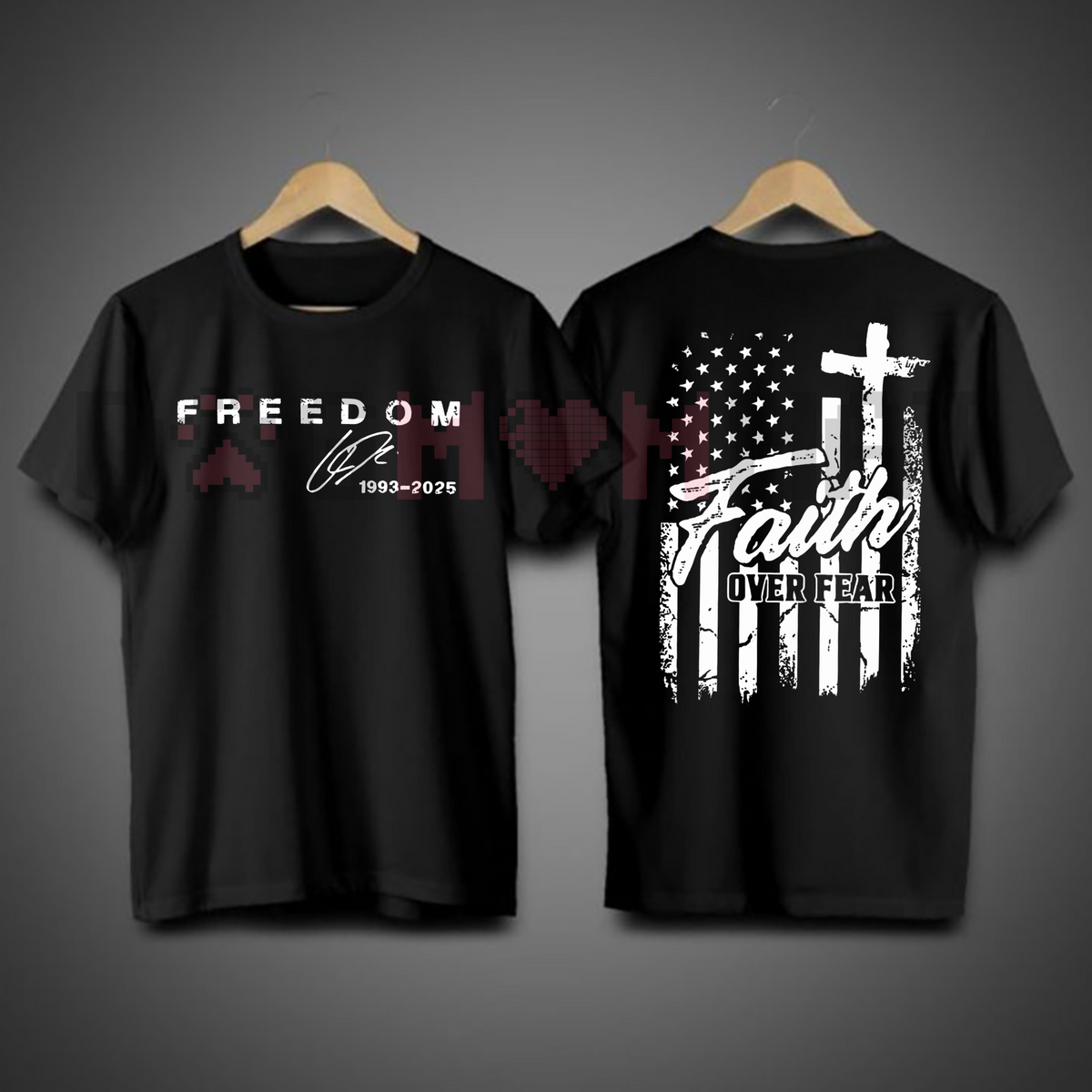 Freedom "Faith Over Fear" T-Shirt – We Wear Red On October, Patriotic American Flag Tee, Gift for Men & Women