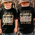 Boys' Faith-Based "Walk By Faith" Short-Sleeve T-Shirt - Christian Graphic Tee for Sunday School & Church Camp