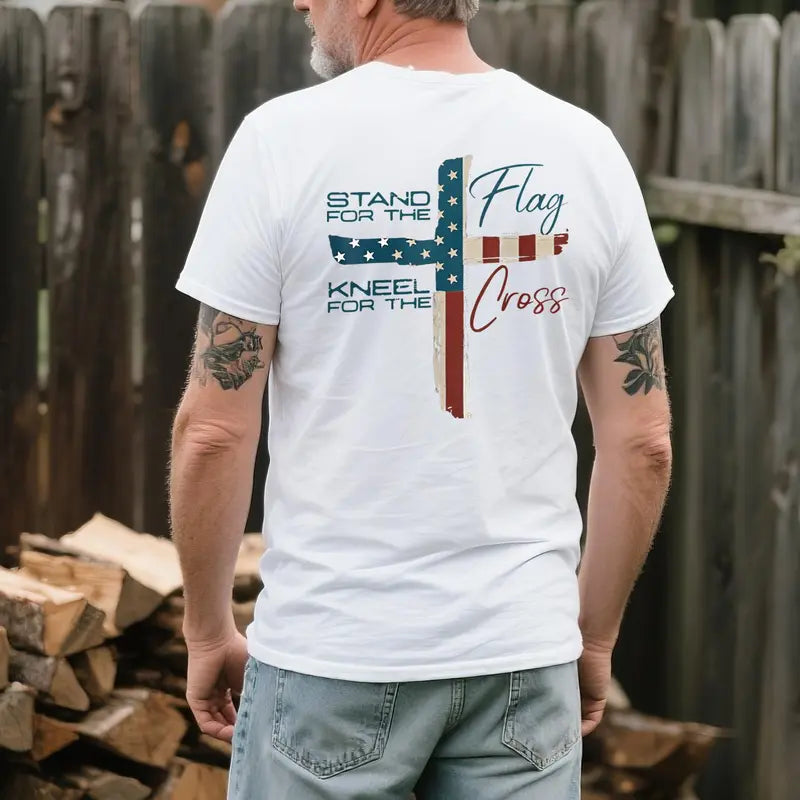 VIBEZONE Christ Flag The Cross FAITH 2-Sided T-Shirt