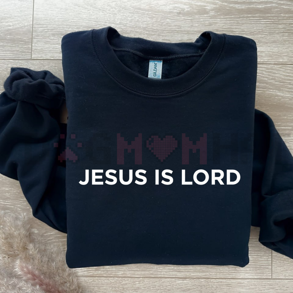 JESUS IS LORD Sweatshirt – Bold Christian Faith Statement Religious Scripture Jumper