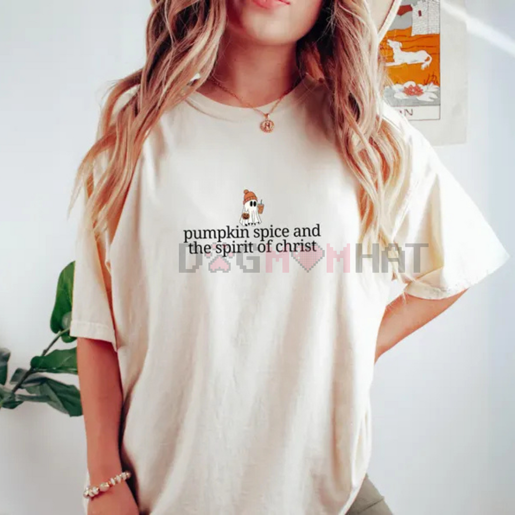 Christian Halloween Shirt – Cute Ghost Pumpkin Spice Coffee, Fall Jesus Tee, Women's Faith Apparel Gift