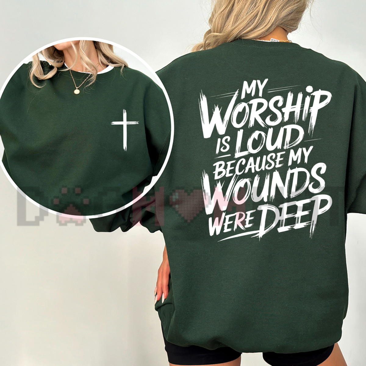 Echoes of Healing Pullover – Double-Sided Vintage Christian Worship Sweatshirt