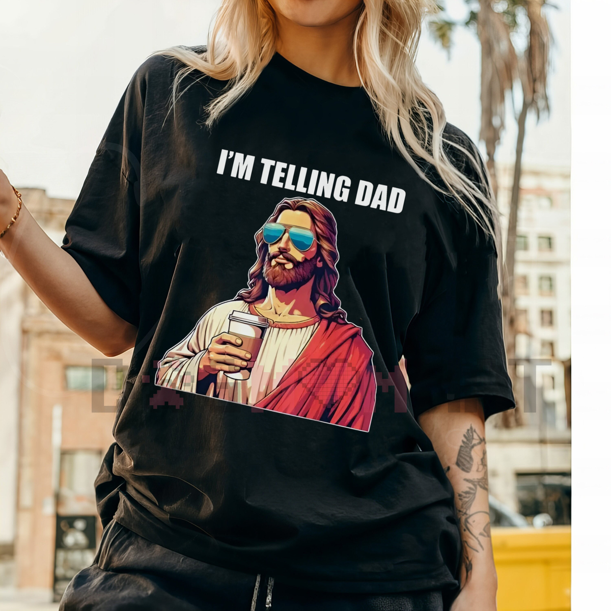 "I'm Telling Dad" Shirt Funny Religious Christian Jesus Meme T-Shirt