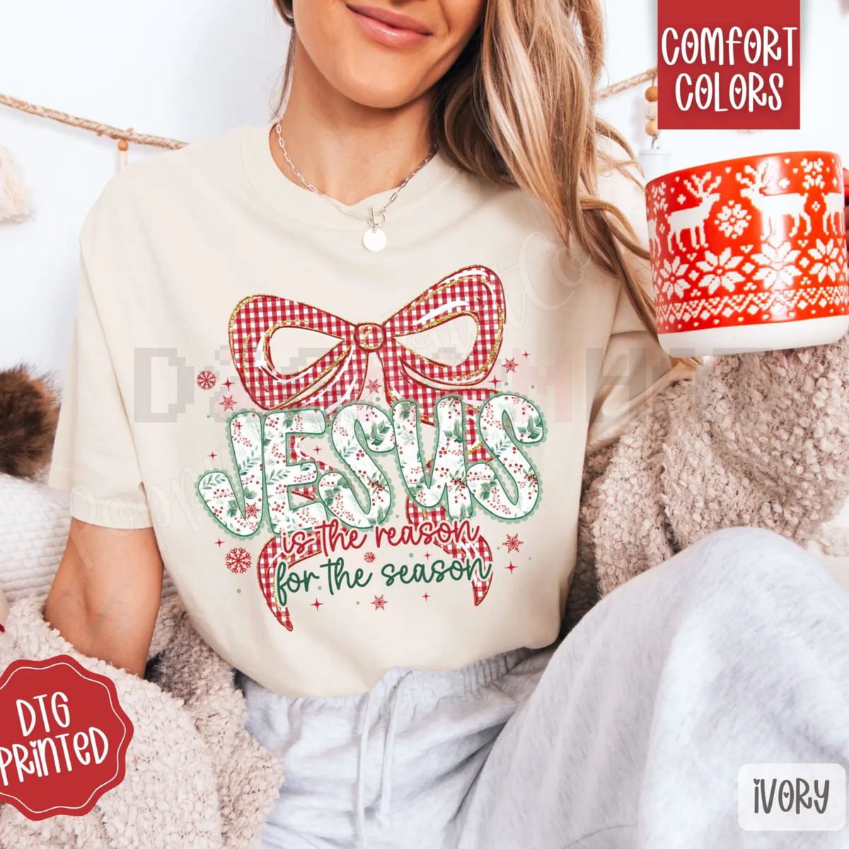 "Jesus Is The Reason For The Season" Comfort Colors® Tee – Modern Christian Christmas Shirt