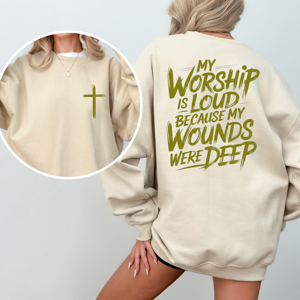 Echoes of Healing Pullover – Double-Sided Vintage Christian Worship Sweatshirt