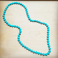 **Long Turquoise Beaded Cross Necklace 258L*