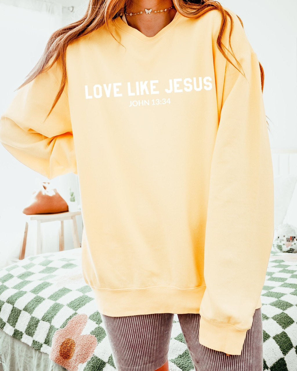 Love Like Jesus Christian Comfort Colors Sweatshirt, Bible Faith Gift