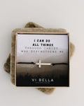 Cameron Black Cord Bracelet with Cross Charm