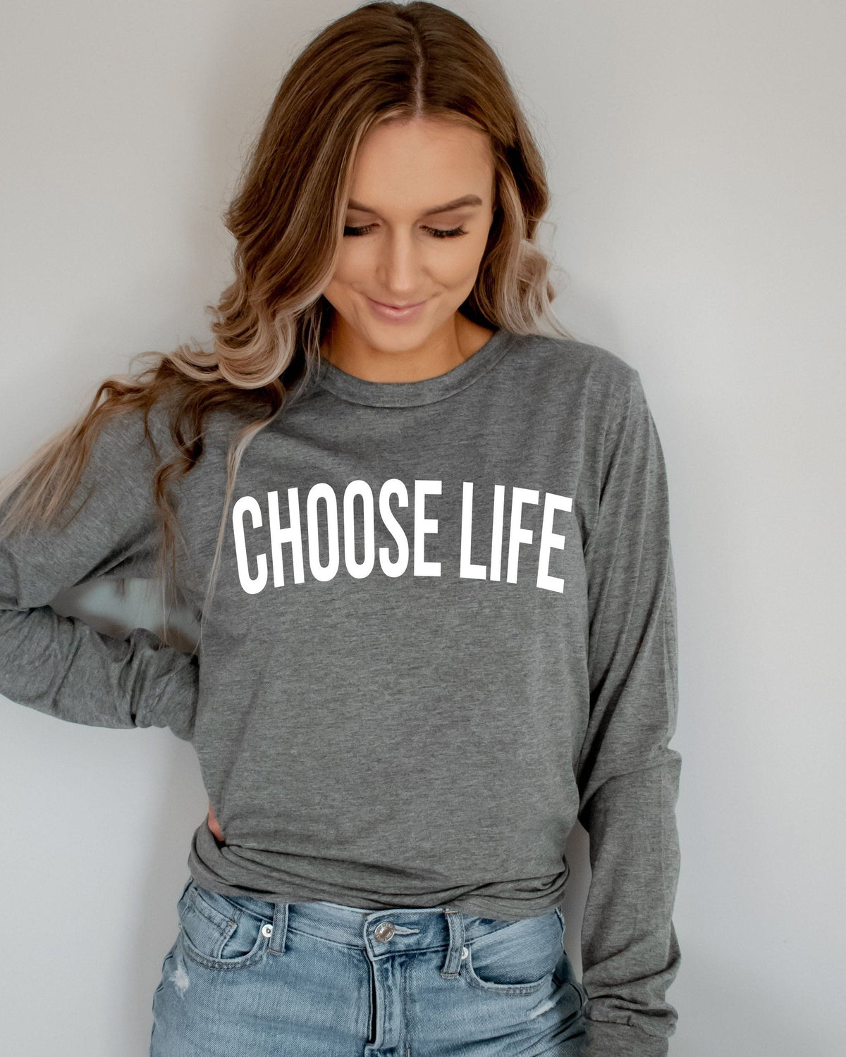 Choose Life Pro Life Long Sleeve T-Shirt (Block), Christian Faith Shirt