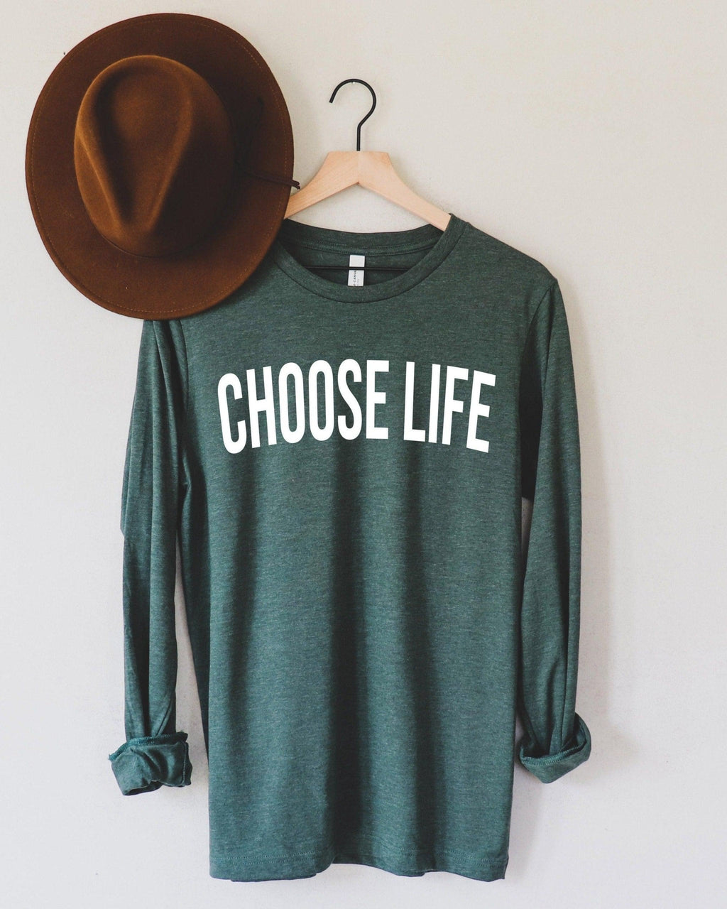 Choose Life Pro Life Long Sleeve T-Shirt (Block), Christian Faith Shirt