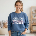 Christian Mom "Chasing Jesus And Toddlers" Fleece Sweatshirt