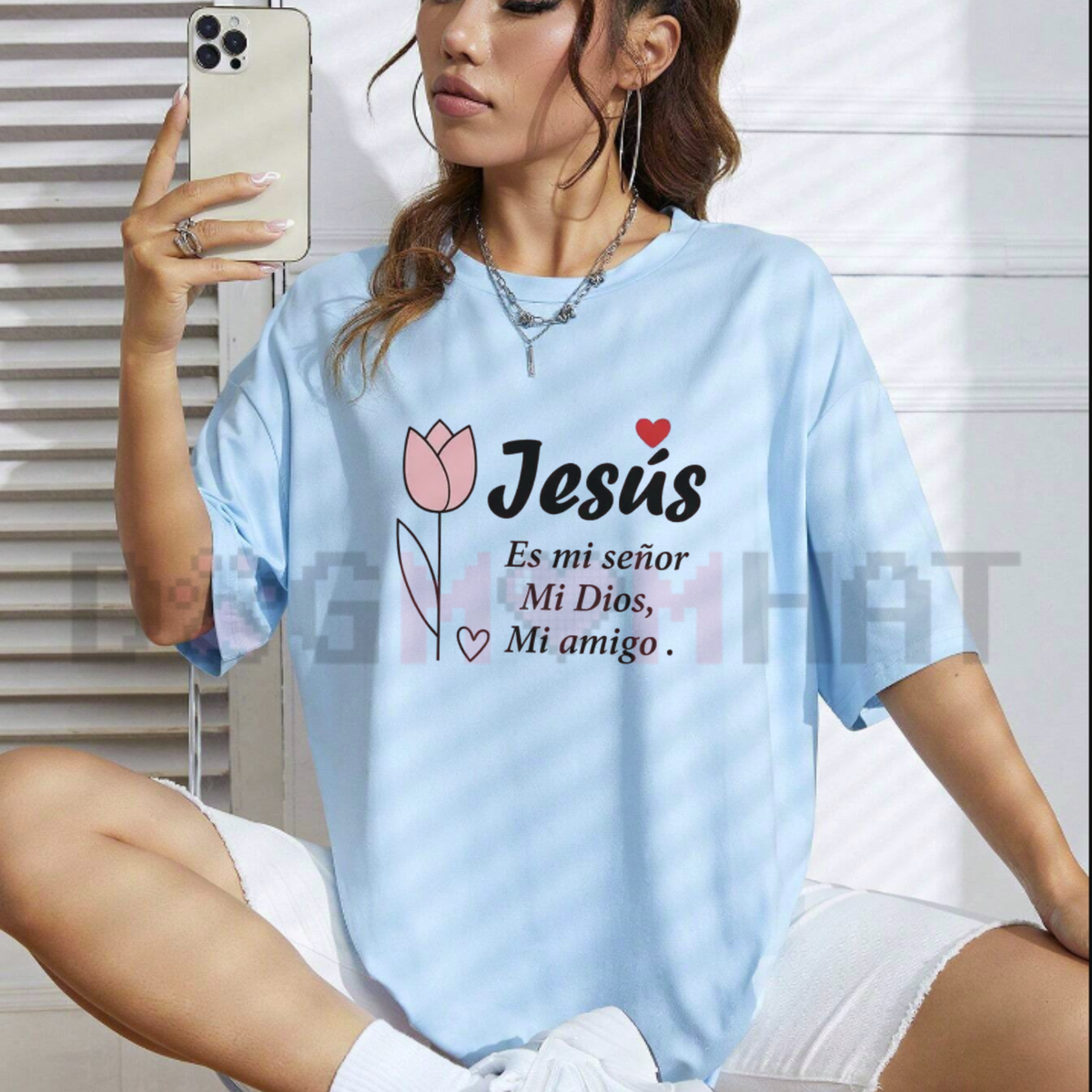 Spanish Christian Floral Faith Graphic Tee - Premium Jesus Shirt for Women