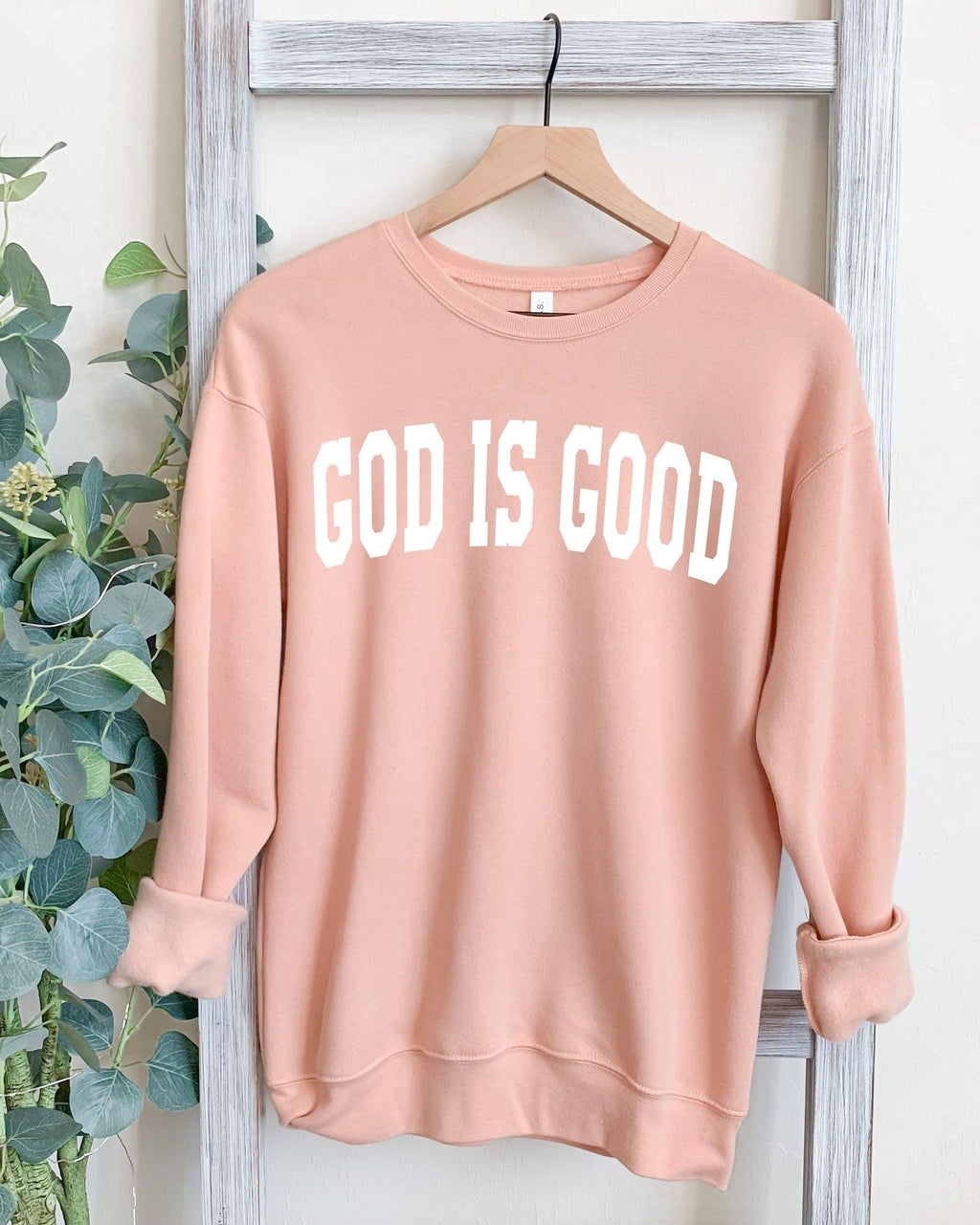 God Is Good Christian Sponge Fleece Crewneck Sweatshirt, Bible Faith Gift