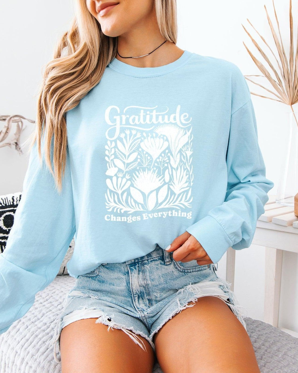 Gratitude Christian Comfort Colors Long Sleeve Shirt, Fall Thanksgiving Faith Gift