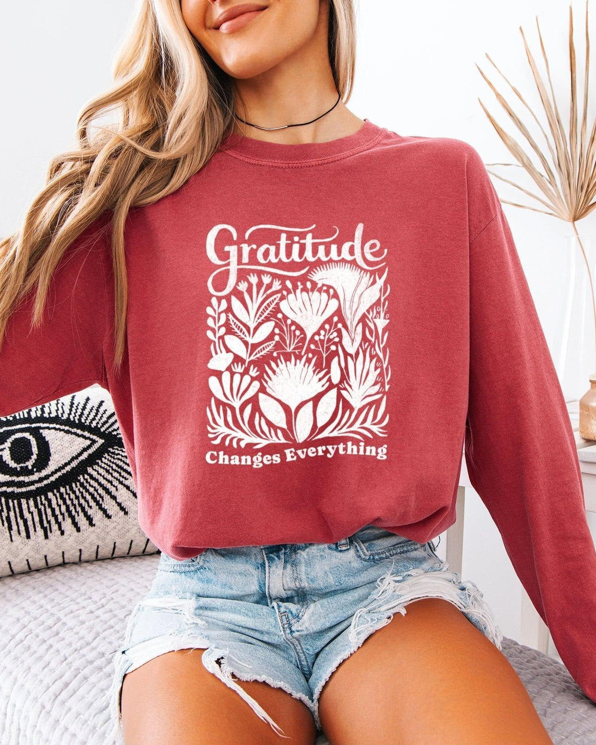 Gratitude Christian Comfort Colors Long Sleeve Shirt, Fall Thanksgiving Faith Gift