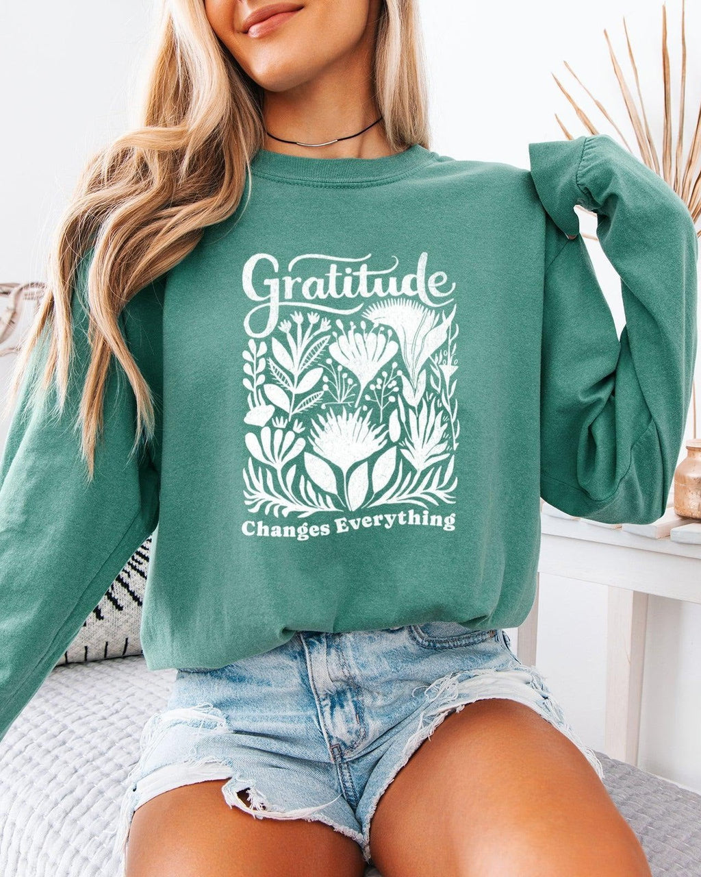 Gratitude Christian Comfort Colors Long Sleeve Shirt, Fall Thanksgiving Faith Gift