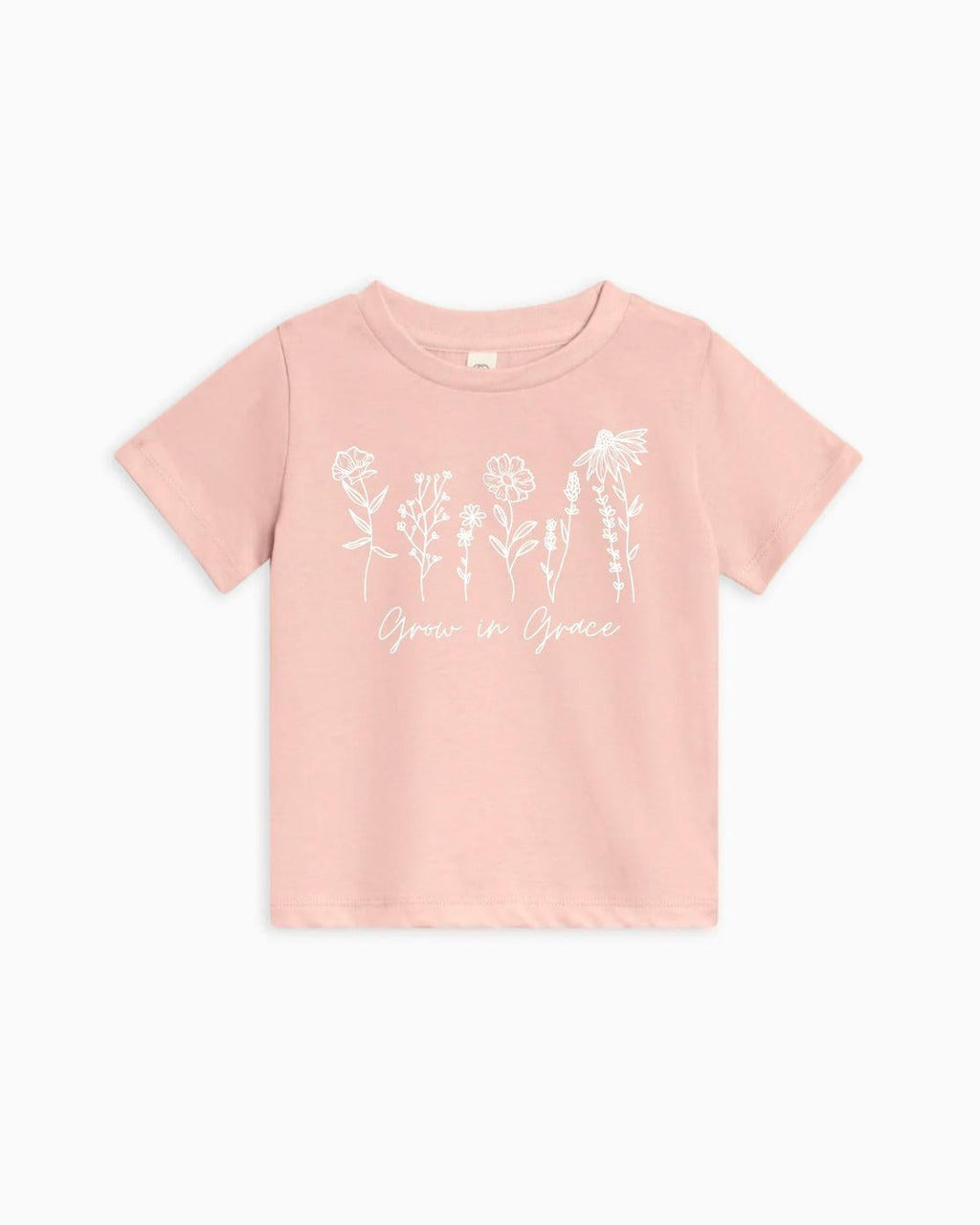 Grow In Grace Wildflowers Organic Cotton Baby and Kids Tee, Easter Christian Shirt
