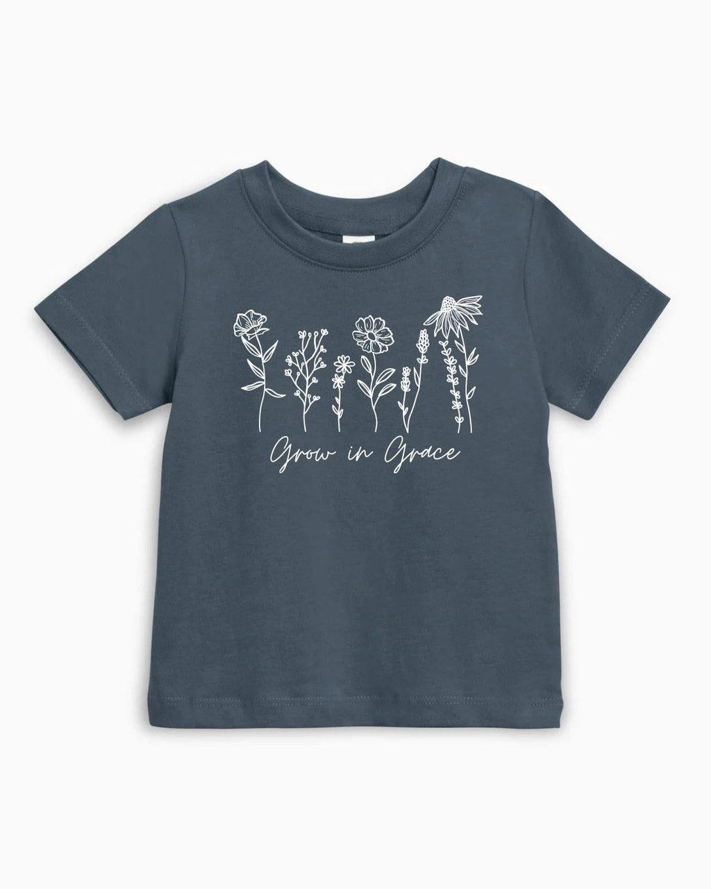 Grow In Grace Wildflowers Organic Cotton Baby and Kids Tee, Easter Christian Shirt