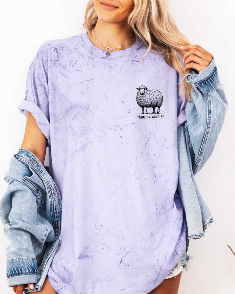 He Left The 99 To Find Me Christian Garment-Dyed T-Shirt, Lost Sheep Faith Gift