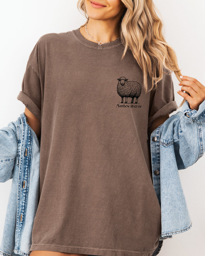 He Left The 99 To Find Me Christian Garment-Dyed T-Shirt, Lost Sheep Faith Gift