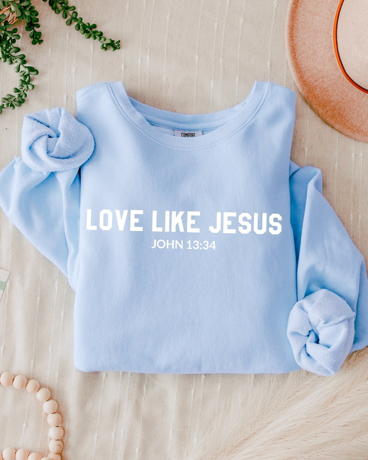 Love Like Jesus Christian Comfort Colors Sweatshirt, Bible Faith Gift