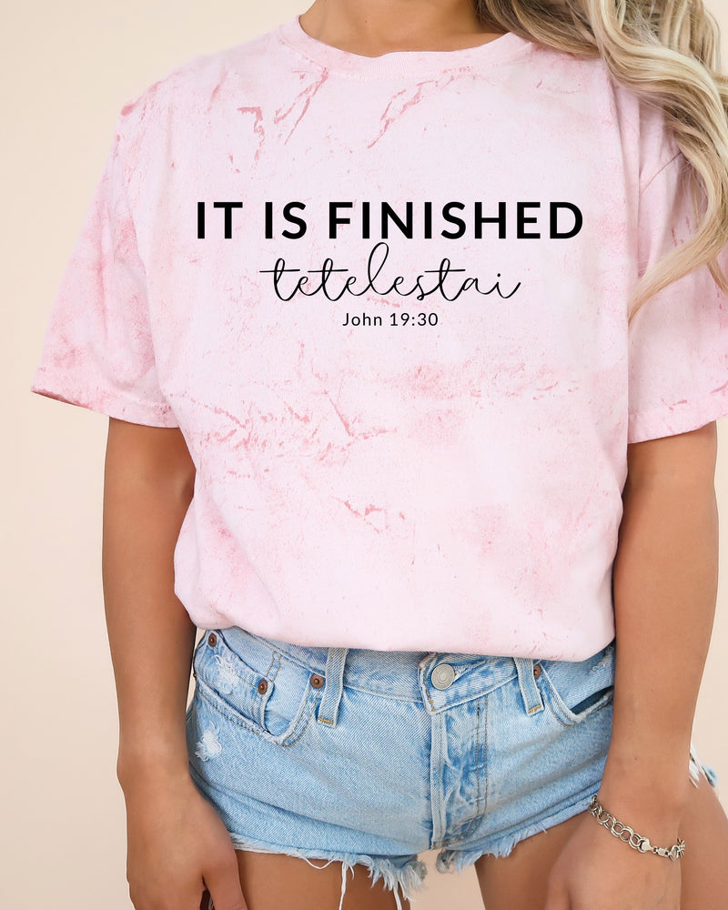 It Is Finished Christian Garment-Dyed T-Shirt, Easter Faith Gift