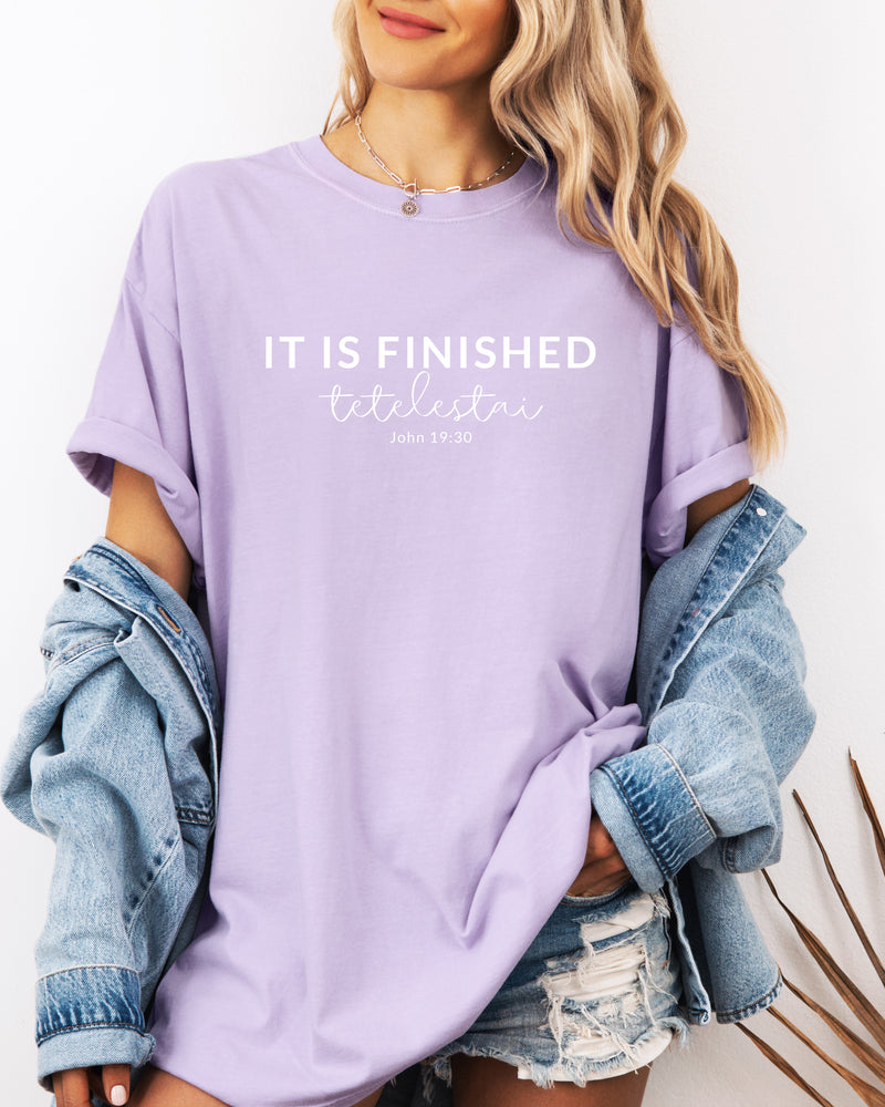 It Is Finished Christian Garment-Dyed T-Shirt, Easter Faith Gift