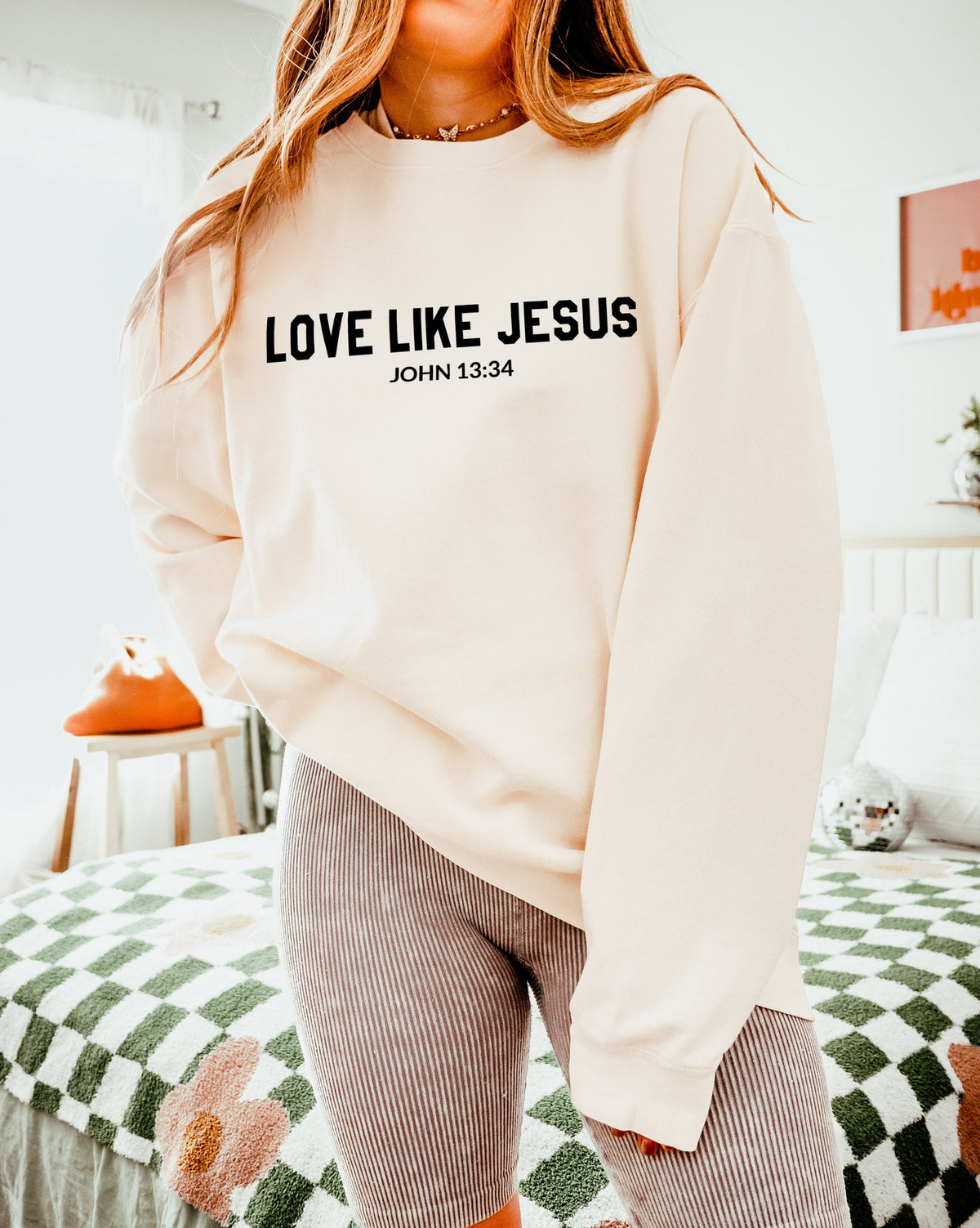 Love Like Jesus Christian Comfort Colors Sweatshirt, Bible Faith Gift