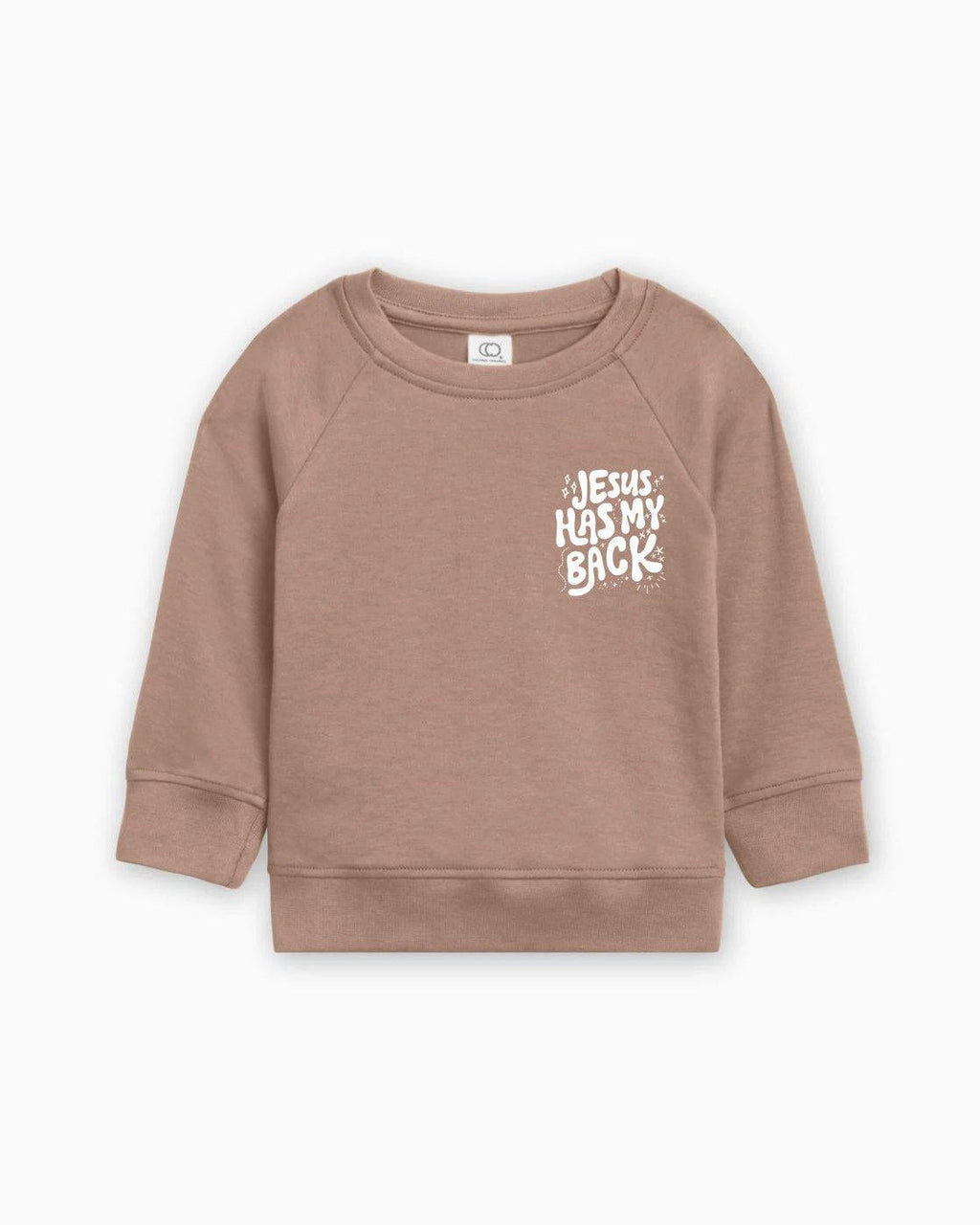 Jesus Has My Back Christian Organic Cotton Toddler Kids Pullover, Faith Sweatshirt