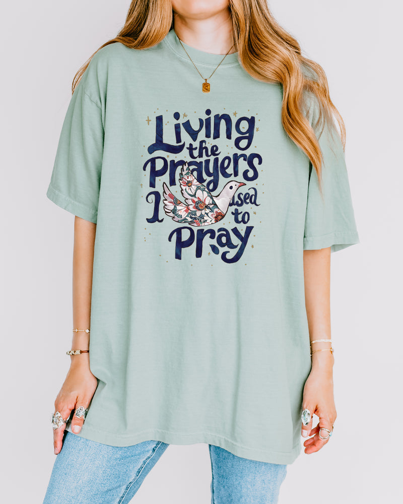 Living The Prayer Christian Comfort Colors T-Shirt, Bible Faith Gift