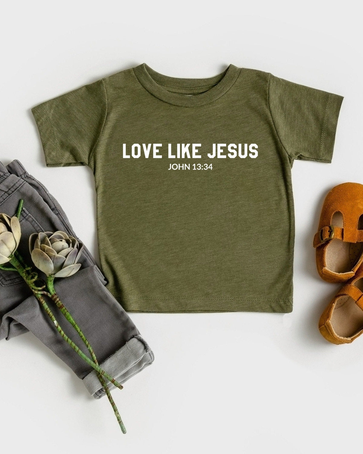Love Like Jesus Christian Kids T-Shirt, Baby Toddler Youth Faith Thanksgiving Shirt
