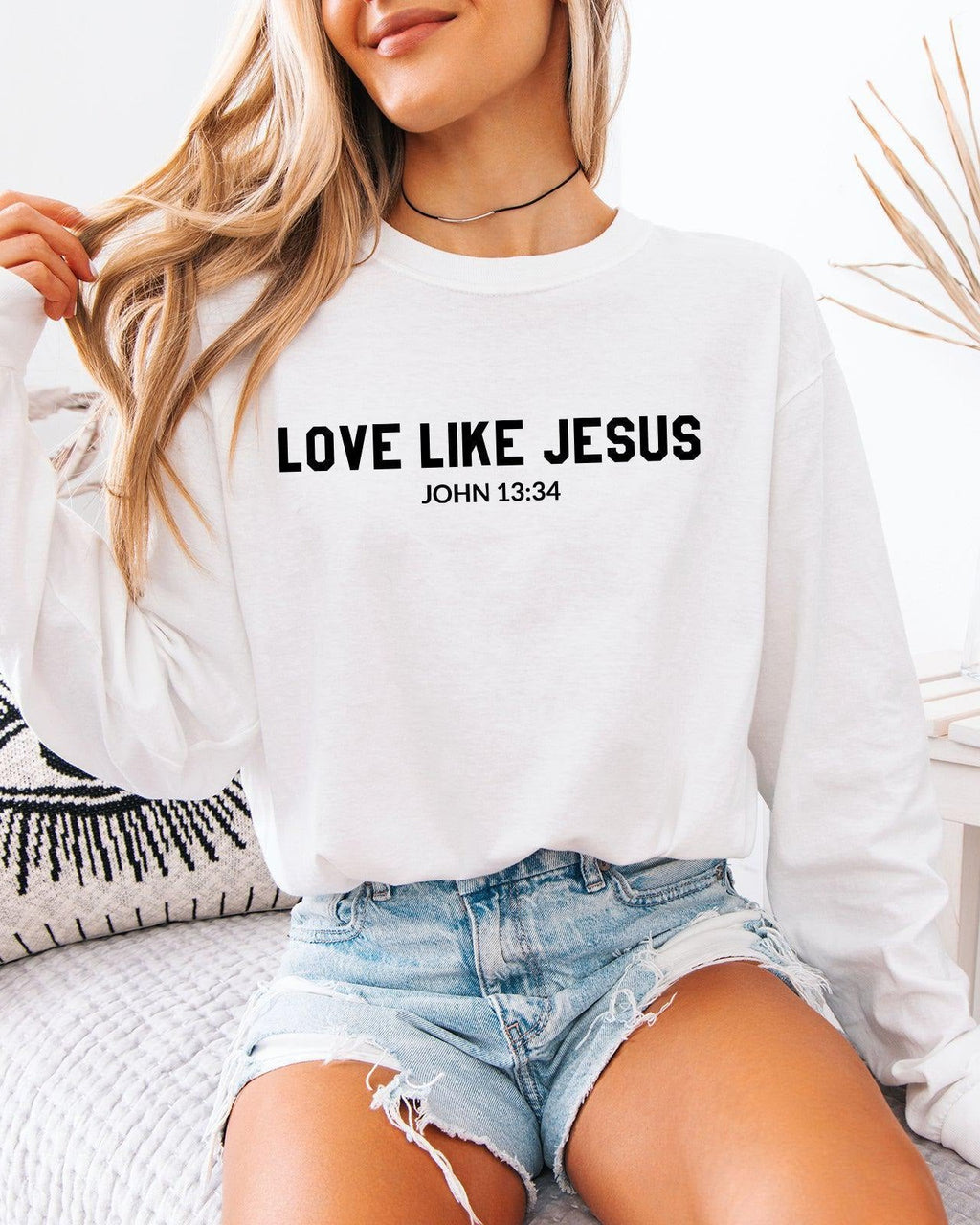Love Like Jesus Christian Comfort Colors Long Sleeve Shirt, Bible Faith Gift