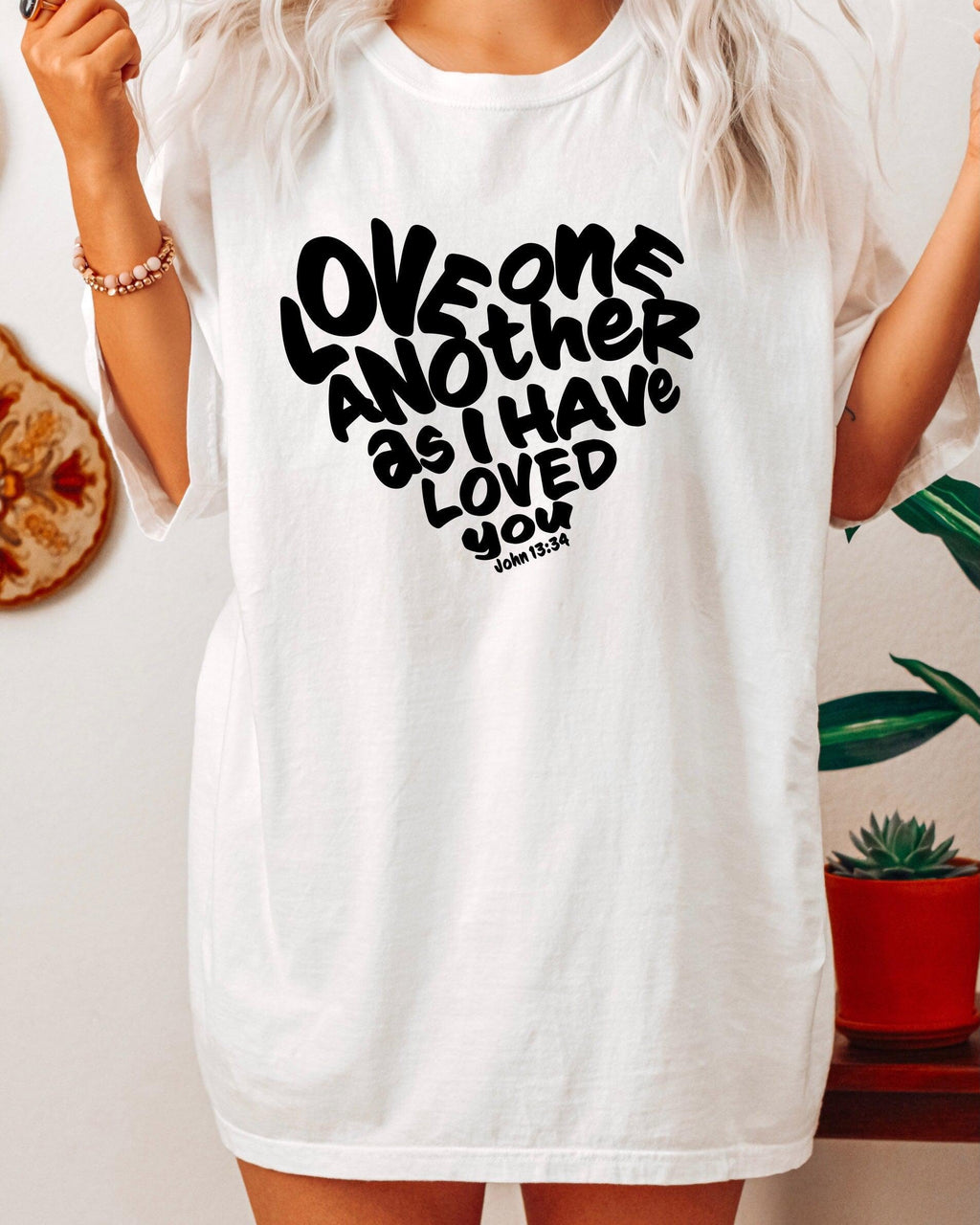 Love One Another Christian Comfort Colors T-Shirt, Bible Faith Gift