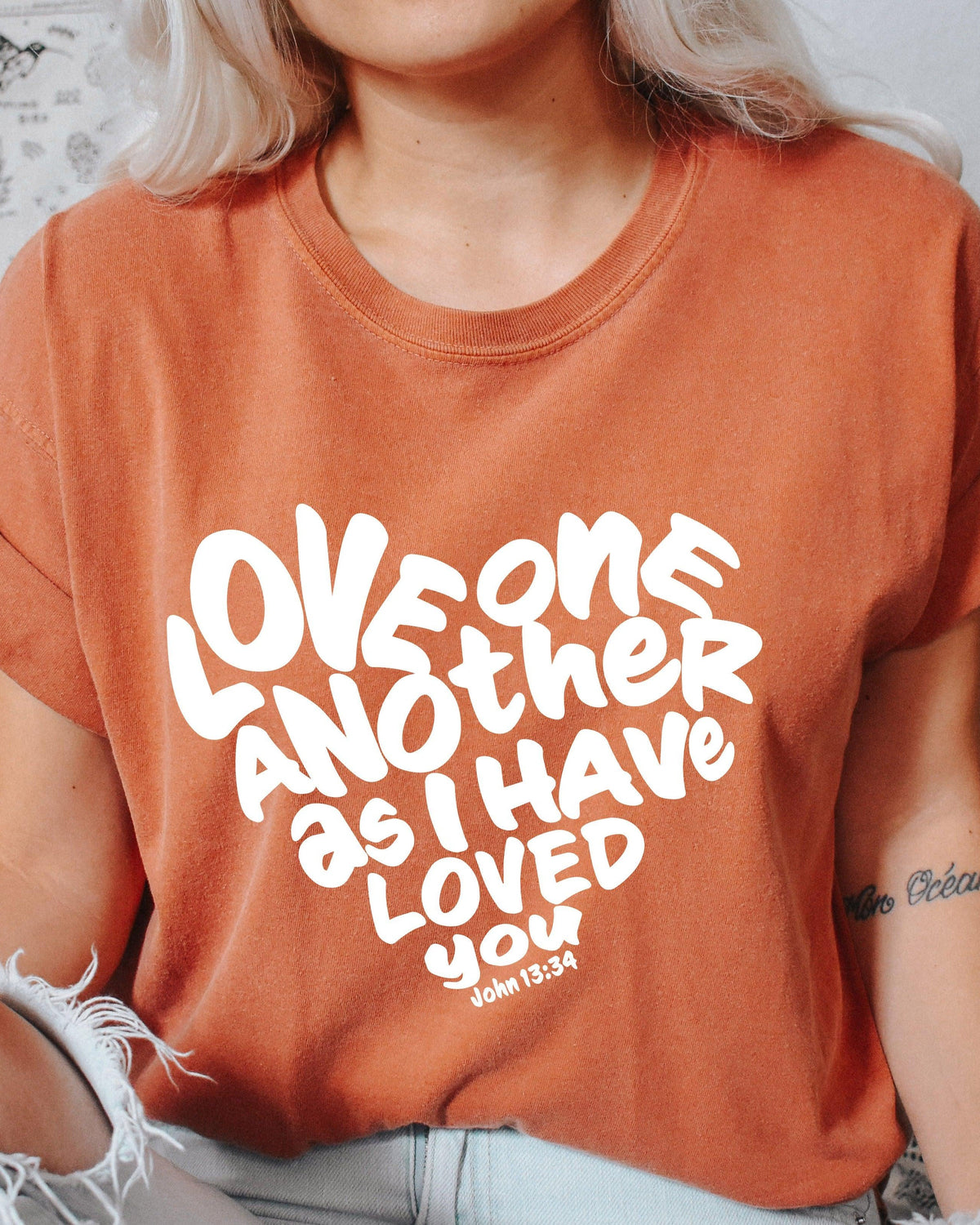 Love One Another Christian Comfort Colors T-Shirt, Bible Faith Gift