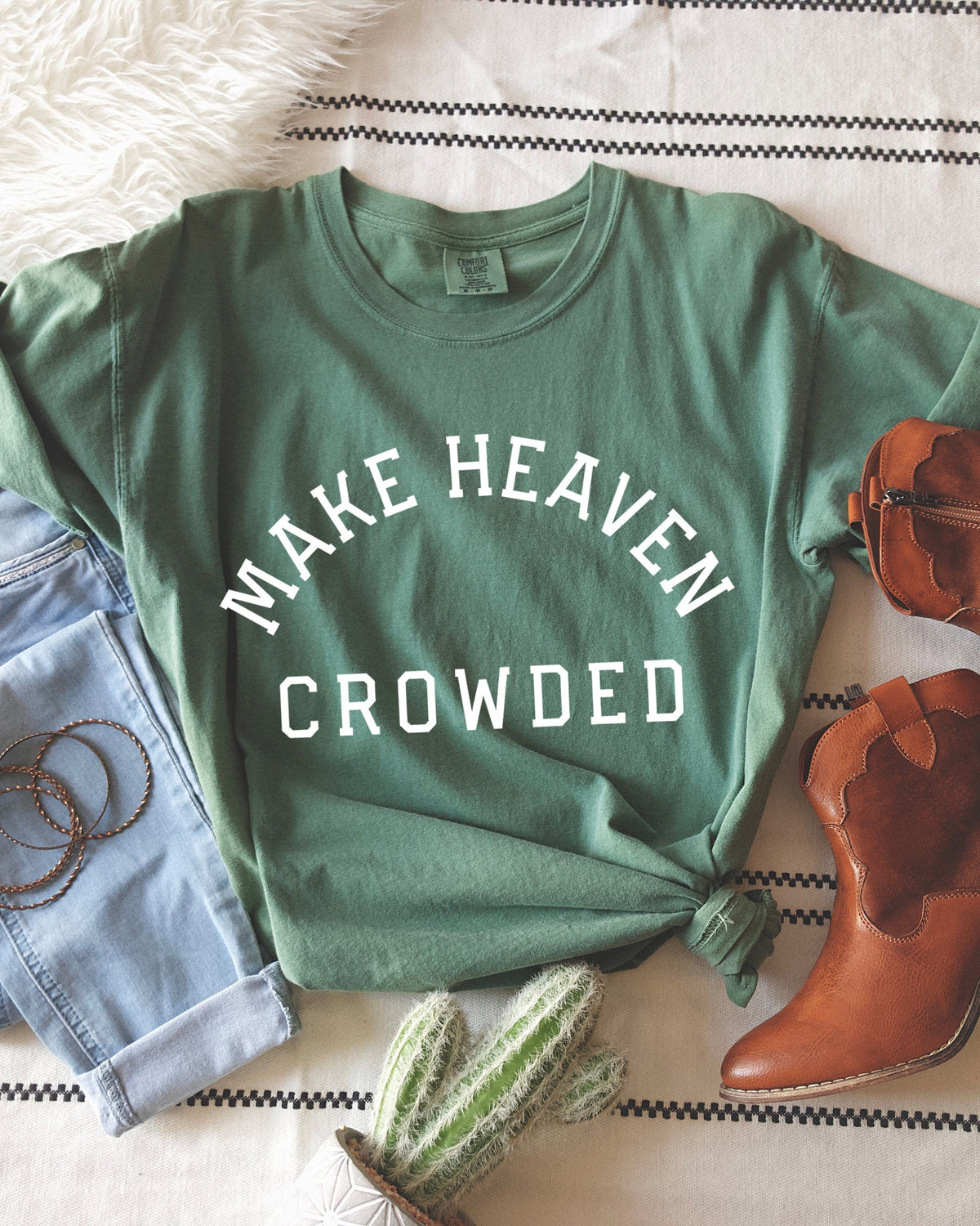 Make Heaven Crowded Christian Comfort Colors T-Shirt, Bible Faith Gift