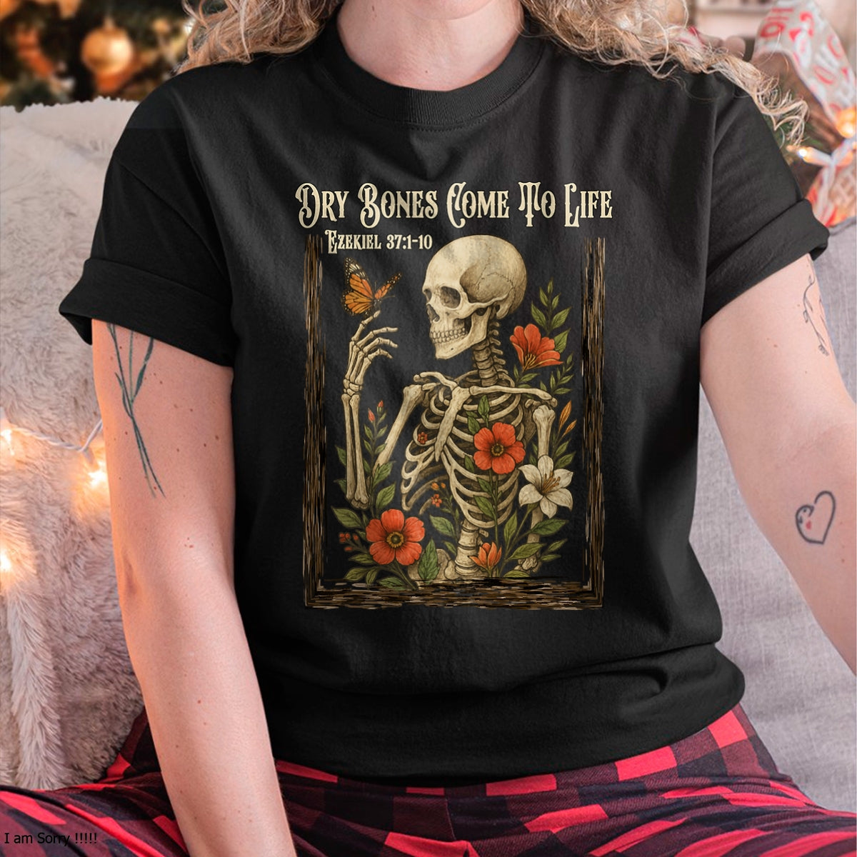 Christian Faith Dry Bones Come to Life Skeleton Floral T-Shirt - Halloween Unisex T-Shirt/Hoodie - NGHL00 (Copy)