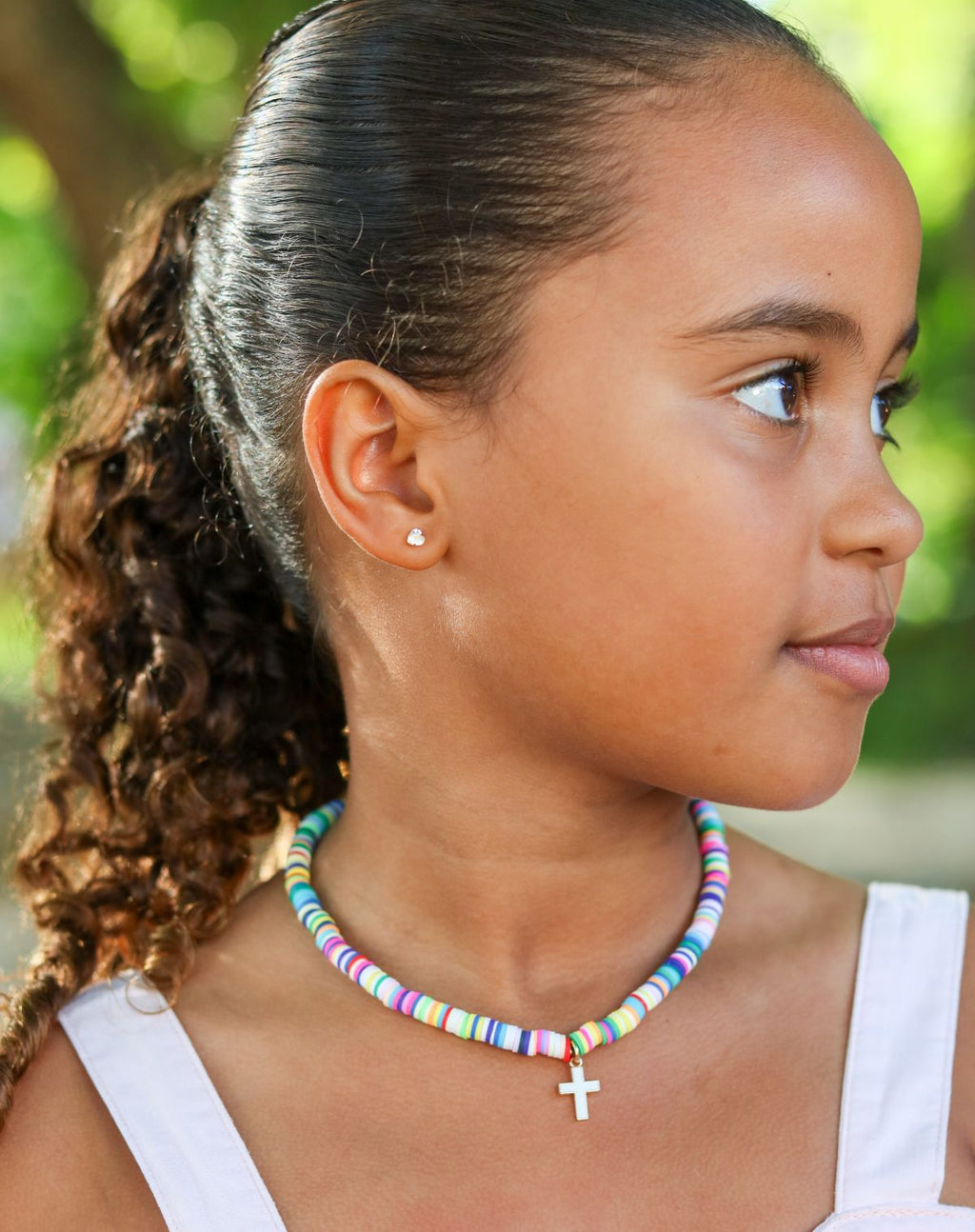 Ava Girls Multicolor Cross Necklace