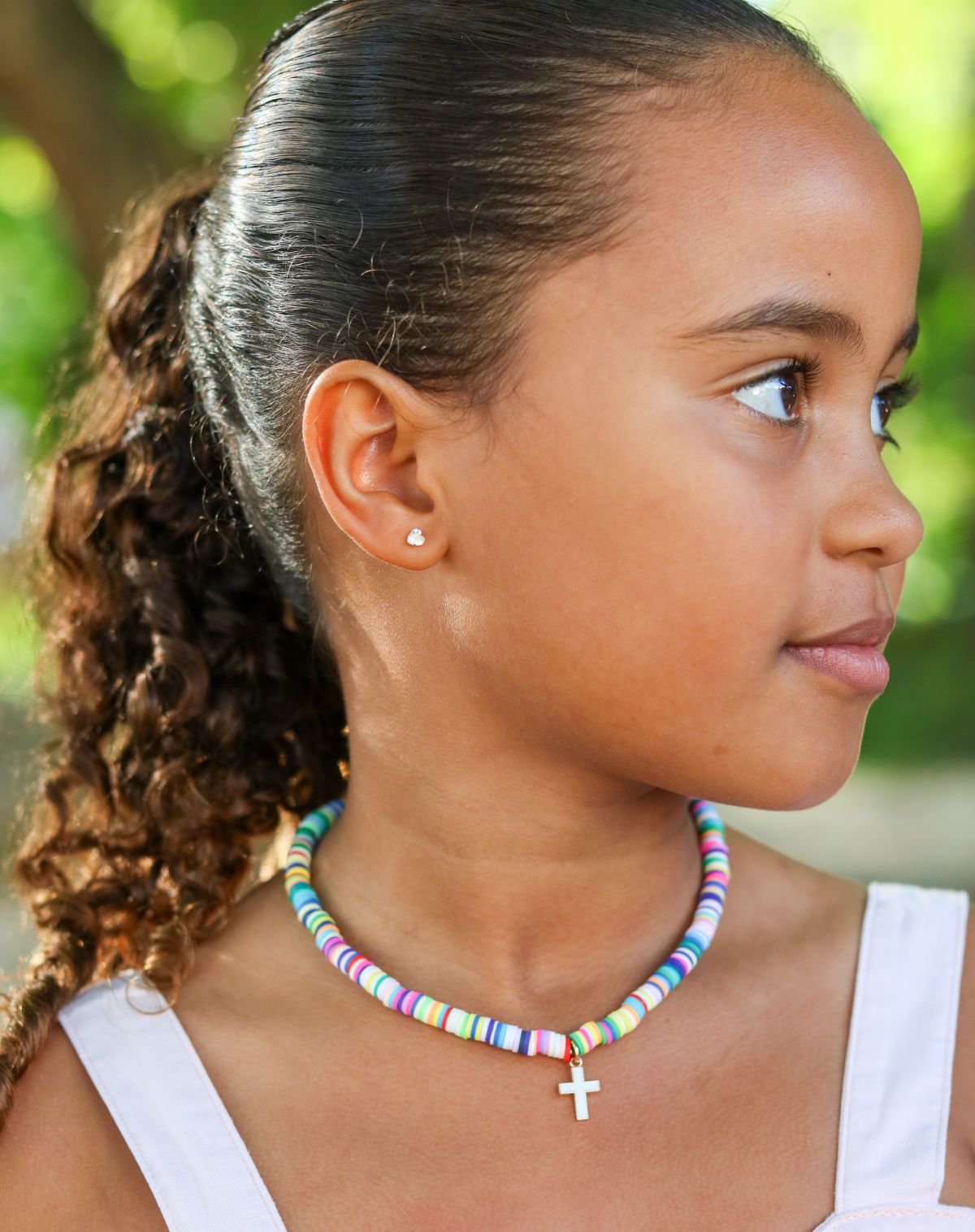 Ava Girls Multicolor Cross Necklace
