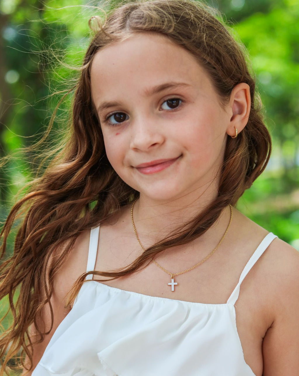 Emily Ann Youth Cross Necklace - Gold Plated