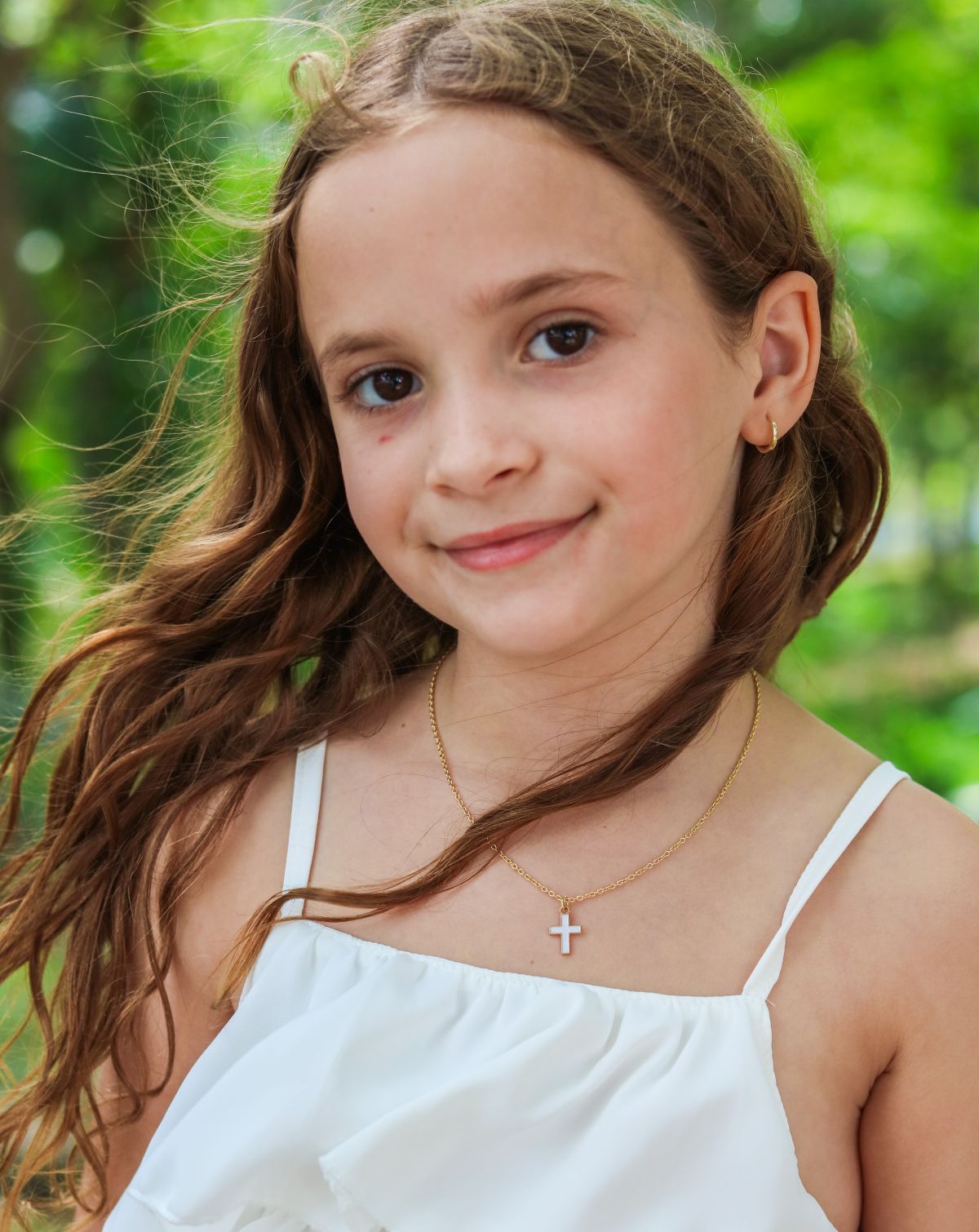 Emily Ann Youth Cross Necklace - Gold Plated