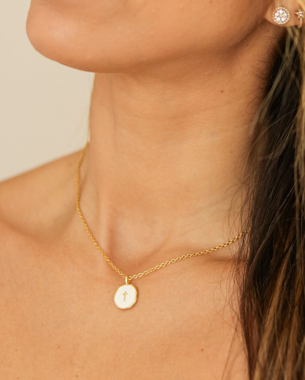 Emily Gold Plated Cross Necklace