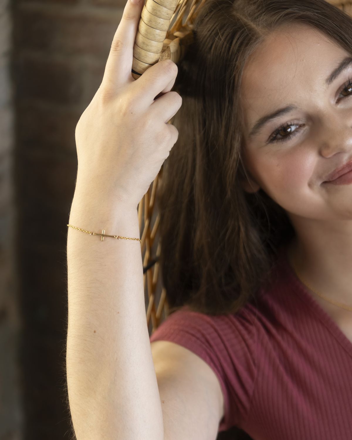 Faith Gold Plated Cross Bracelet