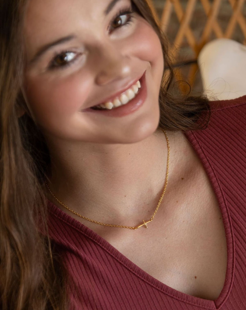 Faith Gold Plated Cross Necklace