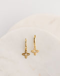 Mary Open Cross Hoop Earrings