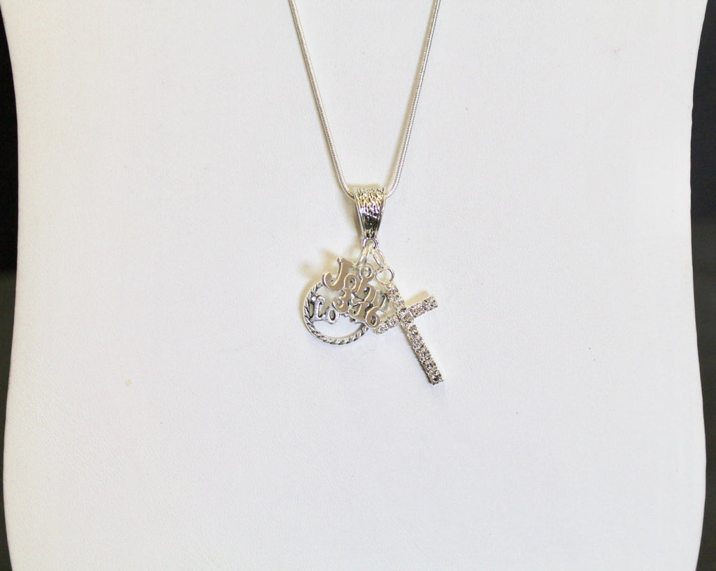 For God So Loved The World Pendant on Silver Chain, John 3:16 Bible Verse Jewelry, Gift For Her, Gift For Mom, Valentines Day Gift