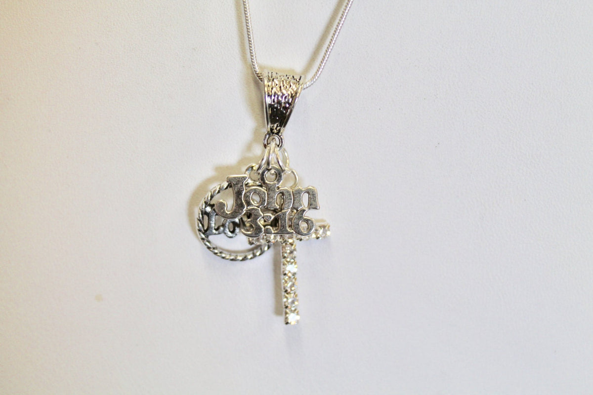 For God So Loved The World Pendant on Silver Chain, John 3:16 Bible Verse Jewelry, Gift For Her, Gift For Mom, Valentines Day Gift