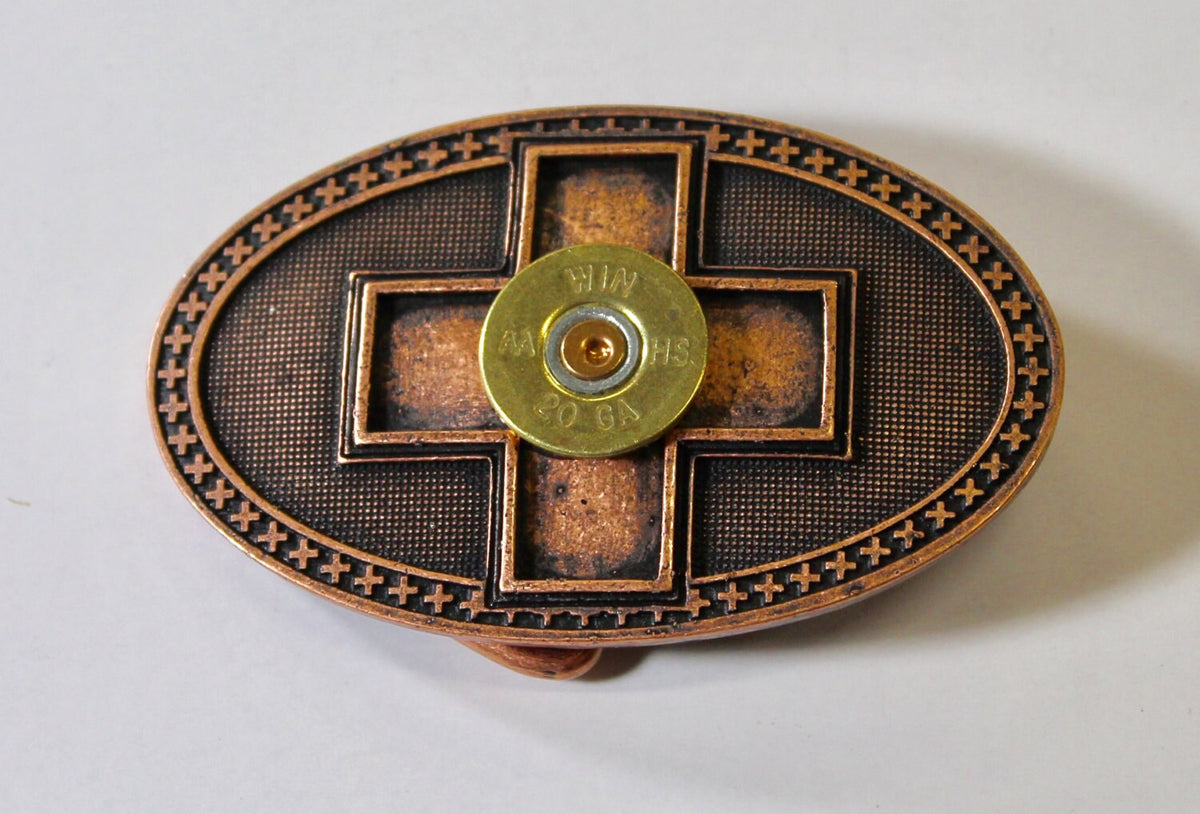 Copper Shotgun Shell Cross Belt Buckle, Southwestern Style, Gift For Her, Girlfriend Gift, Valentines Day Gift, Valentine Gift; Country